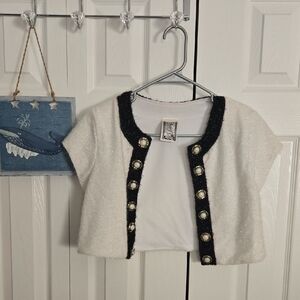 Elegant White and Black Women's Top